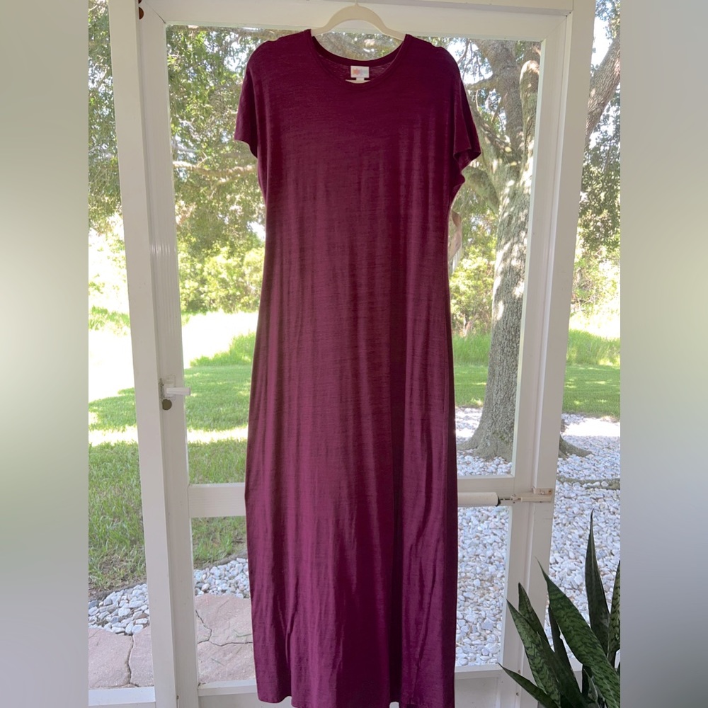 LuLaRoe Maria Dress in Maroon